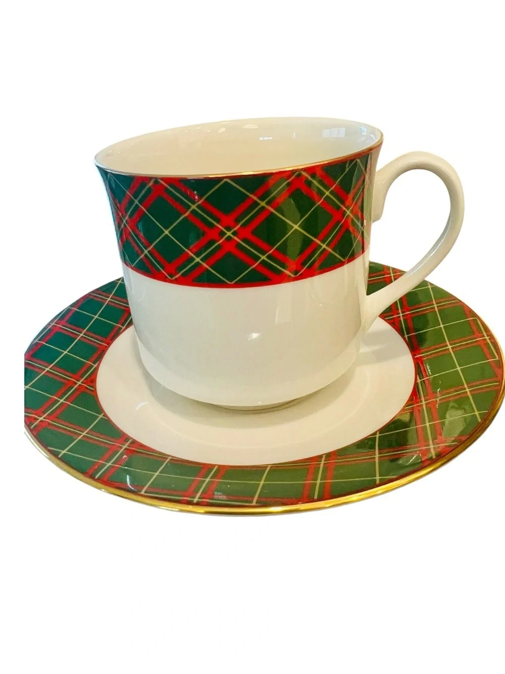 Royal Doulton Tartan TC1170 12 Pc Dinner Set Plaid Gold Rim England 1986